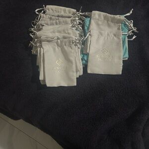 Kendra Scott Cream and Teal Jewelry Pouches
